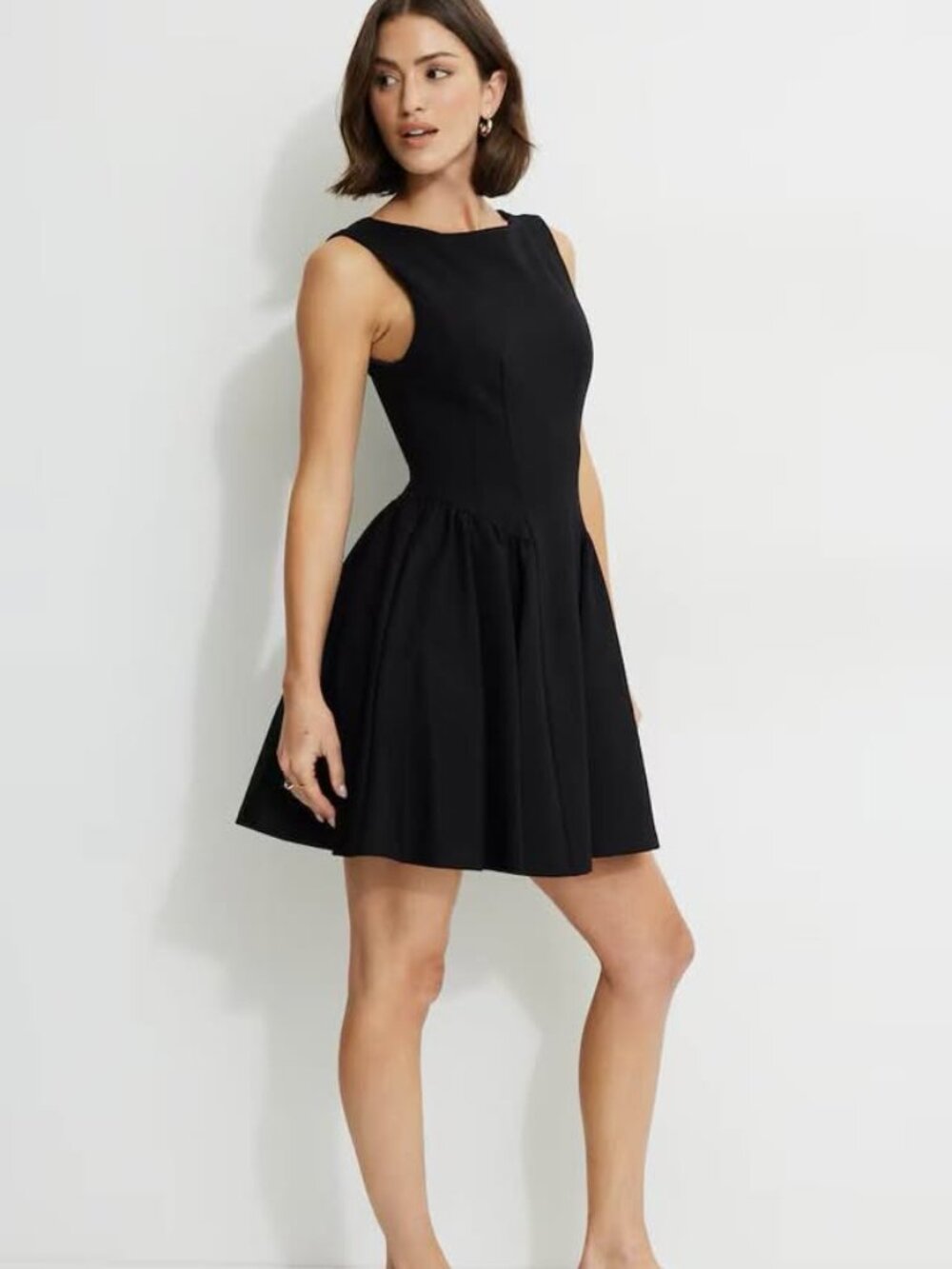 Dynamite flared black mini dress (large, with pockets)